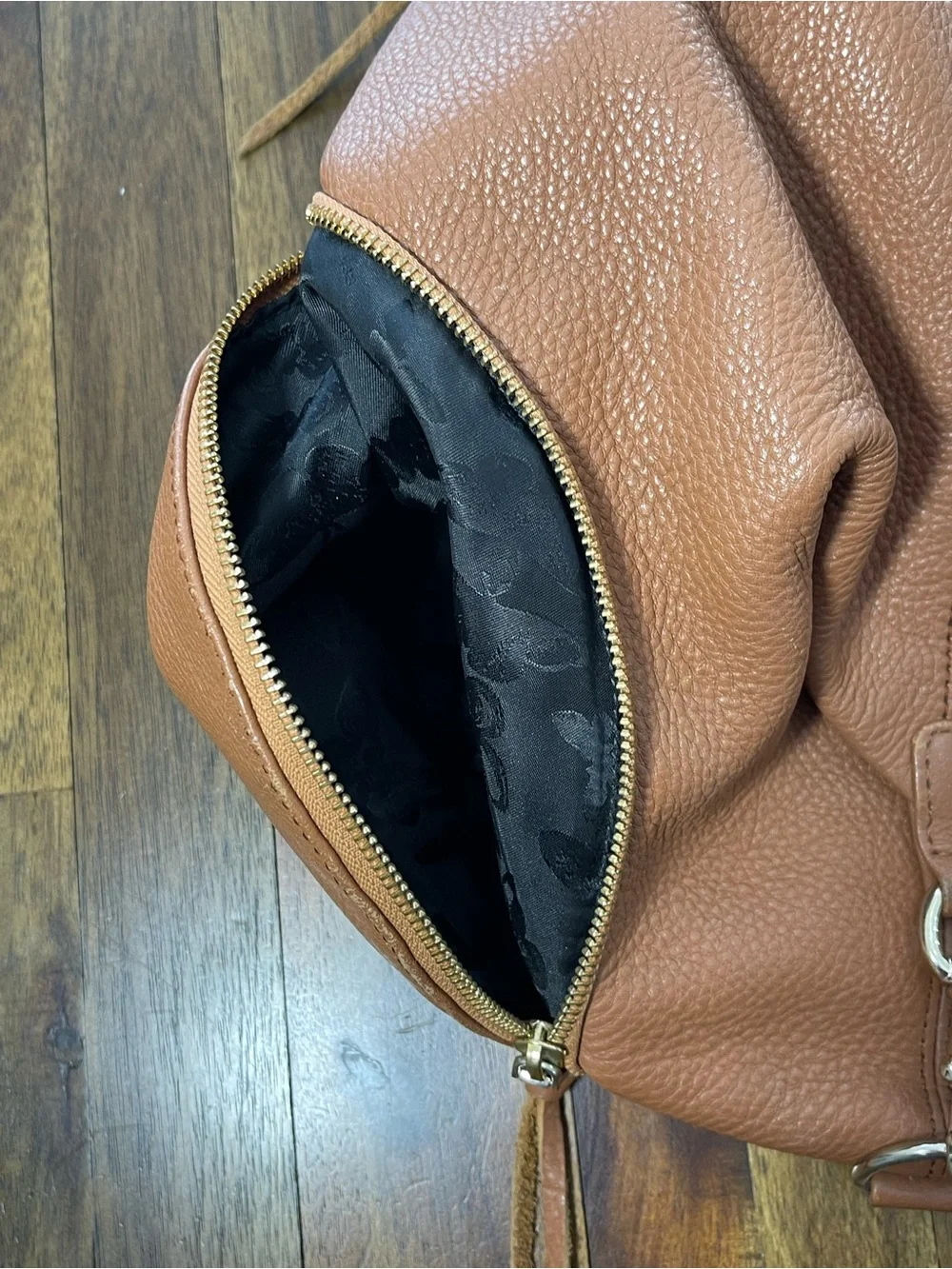 Rebecca Minkoff Julian backpack in brown pebbled leather